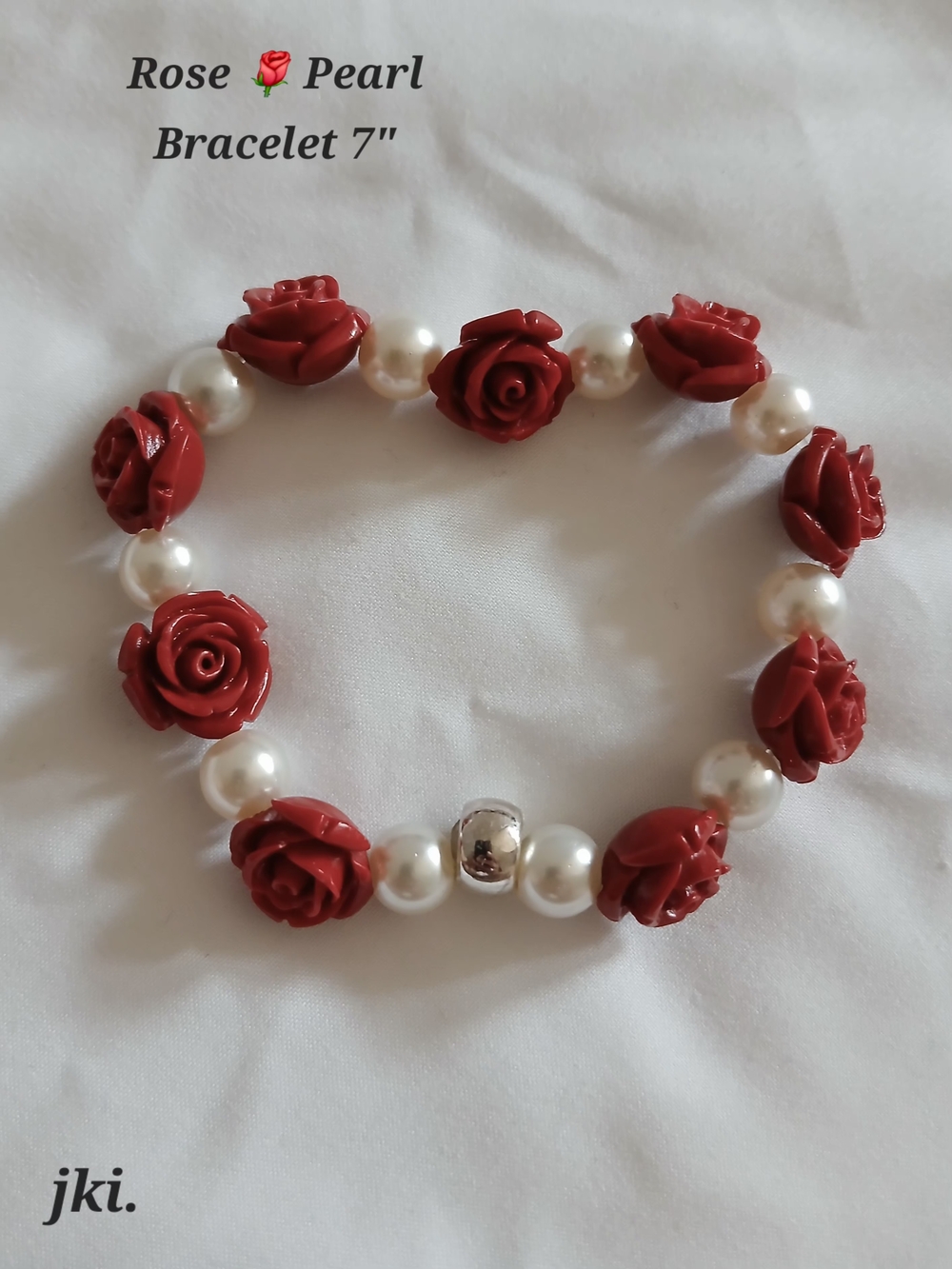 Rose Pearl Bracelet 7"